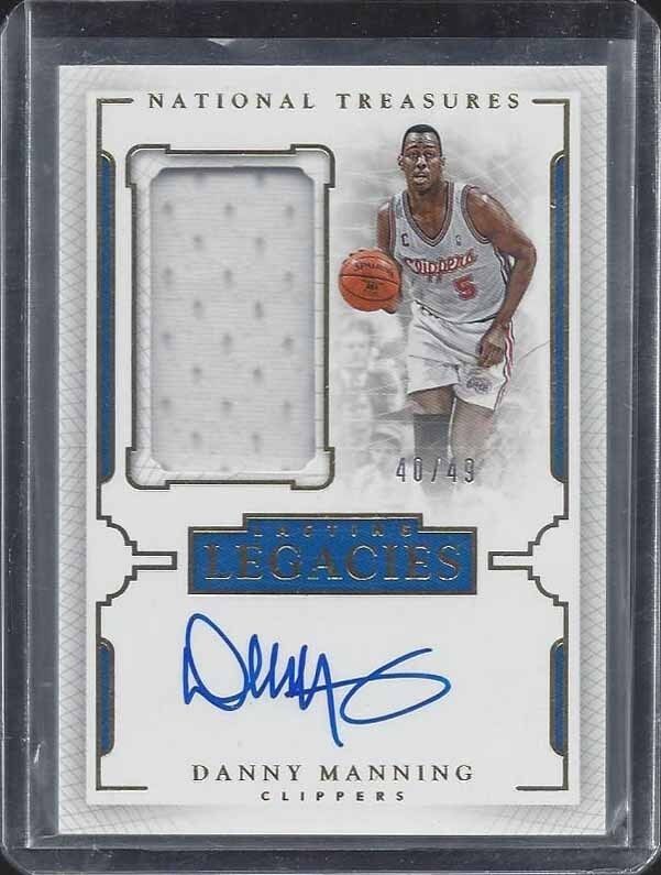 DANNY MANNING 2015-16 NATIONAL TREASURES LASTING LEGACIES JERSEY ONCARD AUTO /49