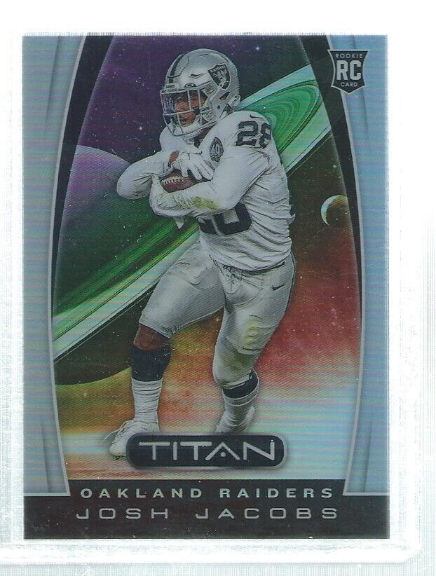 JOSH JACOBS 2019 CHRONICLES TITAN SILVER PRIZM ROOKIE RC