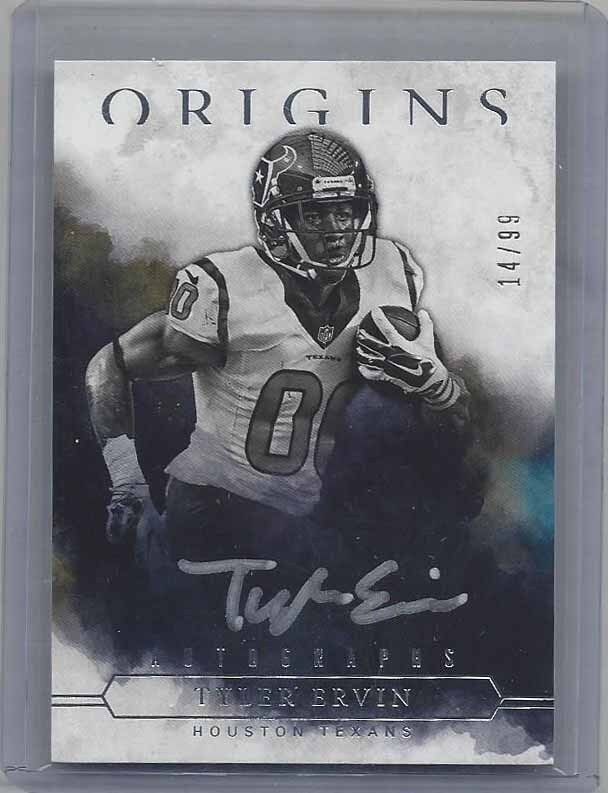 TYLER ERVIN 2016 PANINI ORIGINS SILVER SIGNINGS TEXANS ROOKIE AUTO RC #D 14/99