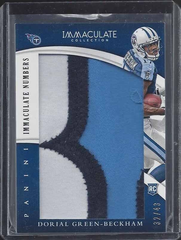 DORIAL GREEN BECKHAM 2015 IMMACULATE NUMBERS JUMBO 3 COLOR PATCH RC #D 32/43