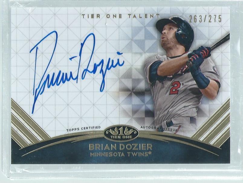 BRIAN DOZIER 2018 TOPPS TIER ONE ON CARD AUTO #D 263/275