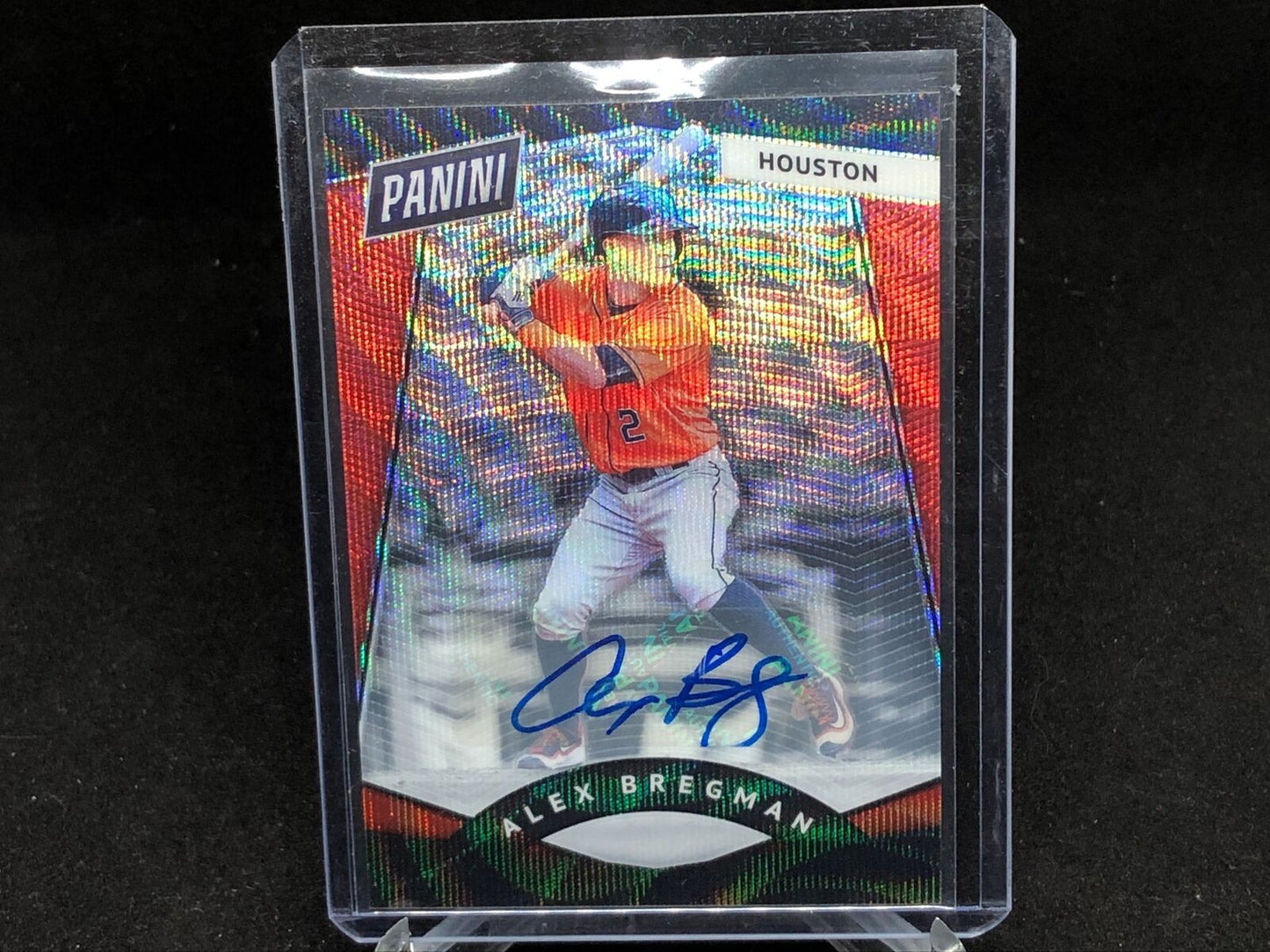 ALEX BREGMAN 2017 PANINI THE NATIONAL RED WAVE PRIZM AUTO #D 14/25