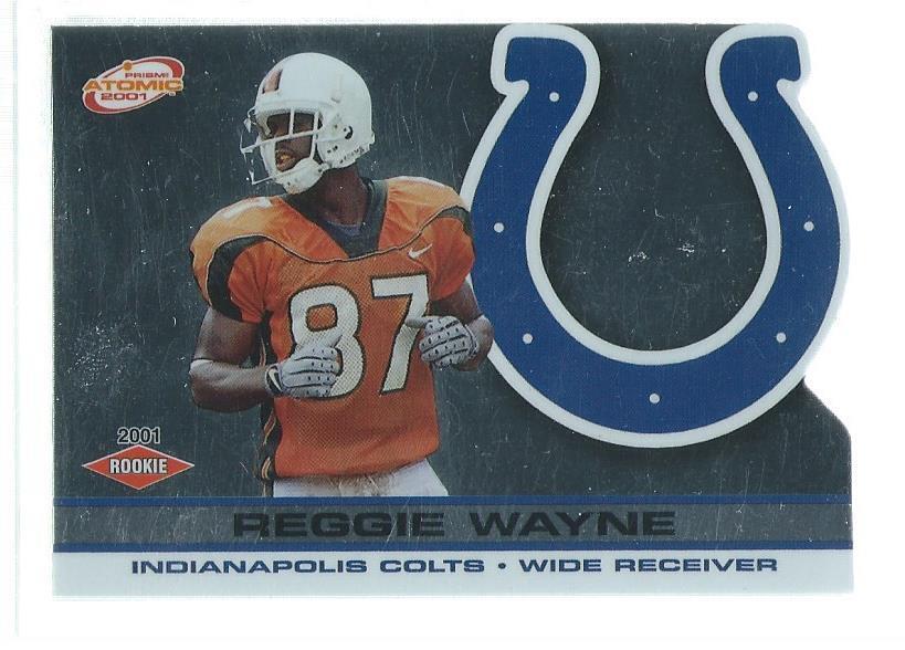 REGGIE WAYNE 2001 PACIFIC ATOMIC DIE CUT SILVER ROOKIE RC #D 208/506