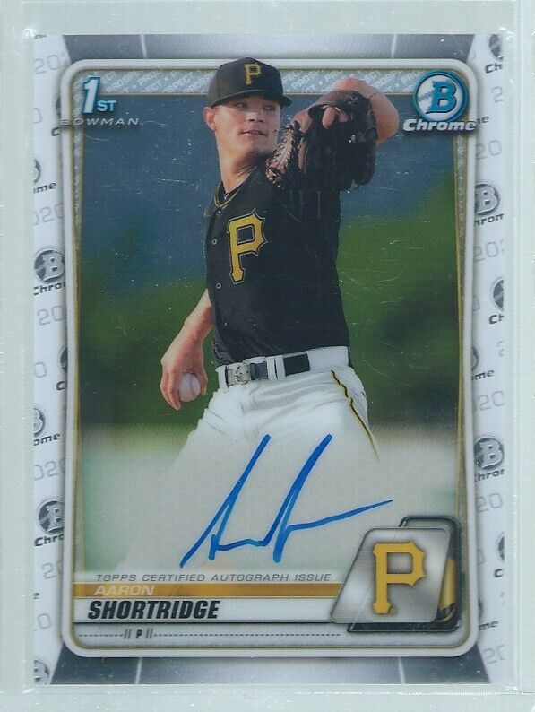 AARON SHORTRIDGE 2020 BOWMAN 1ST CHROME ON CARD AUTO PROSPECT