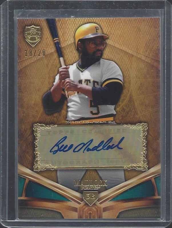 BILL MADLOCK 2013 TOPPS SUPREME GOLD PIRATES AUTO #D 18/20