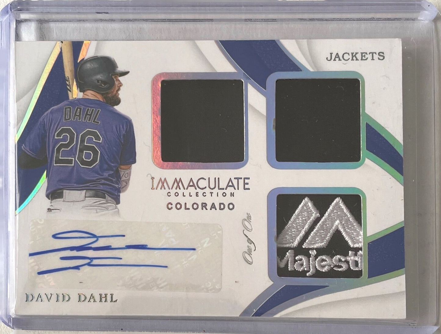 DAVID DAHL 2019 PANINI IMMACULATE COLLECTION TRIPLE MAJESTIC PATCH AUTO #D 1/1