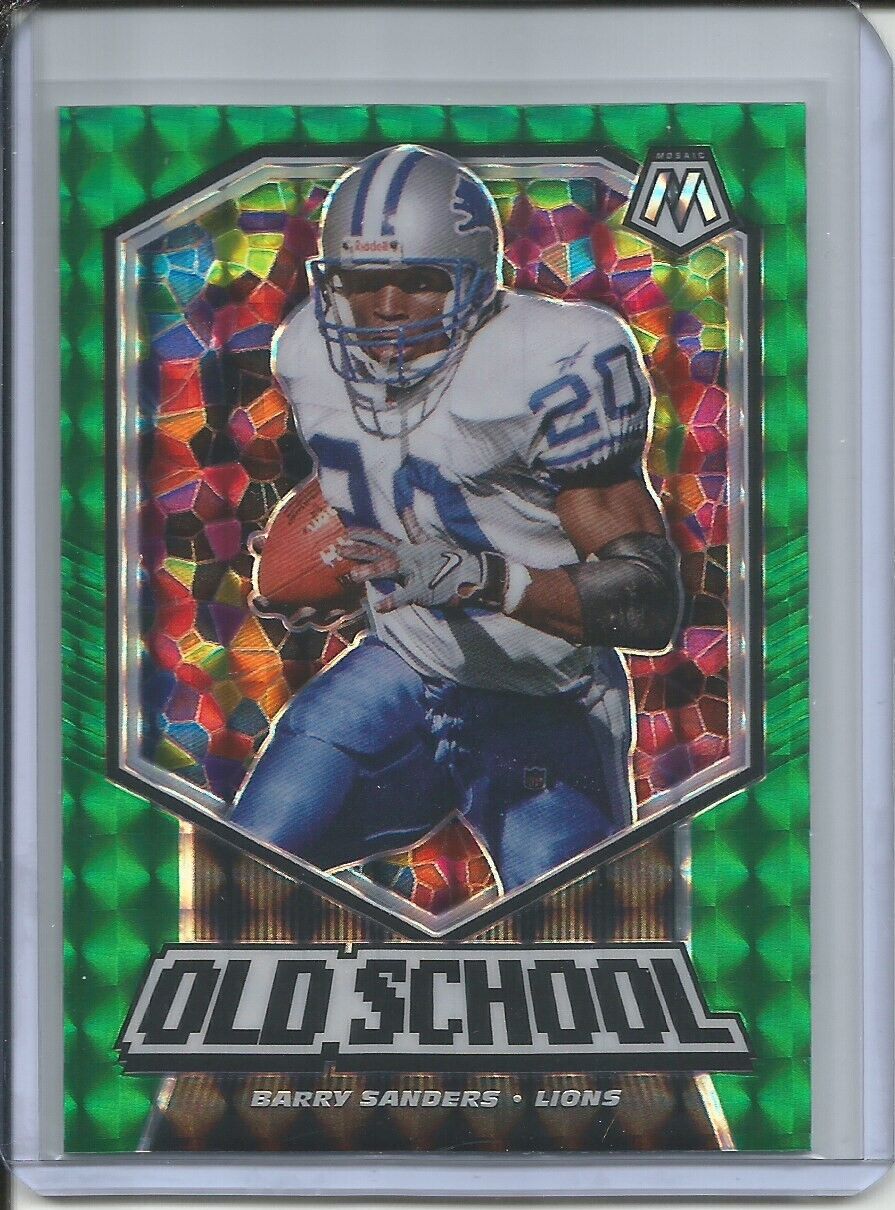 BARRY SANDERS 2019-20 PANINI MOSAIC OLD SCHOOL GREEN PRIZM LIONS