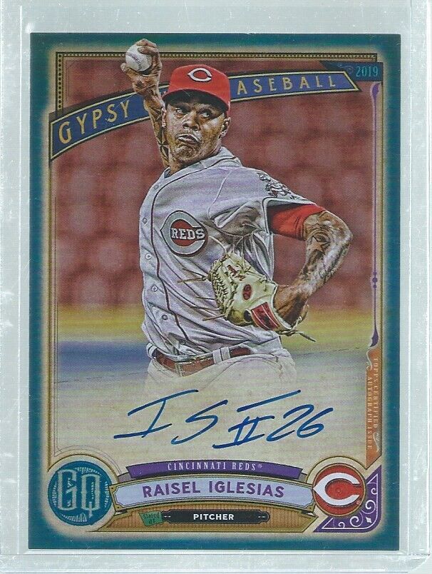 RAISEL IGLESIAS 2019 TOPPS GYPSY QUEEN BLUE ON CARD AUTO #D 25/150