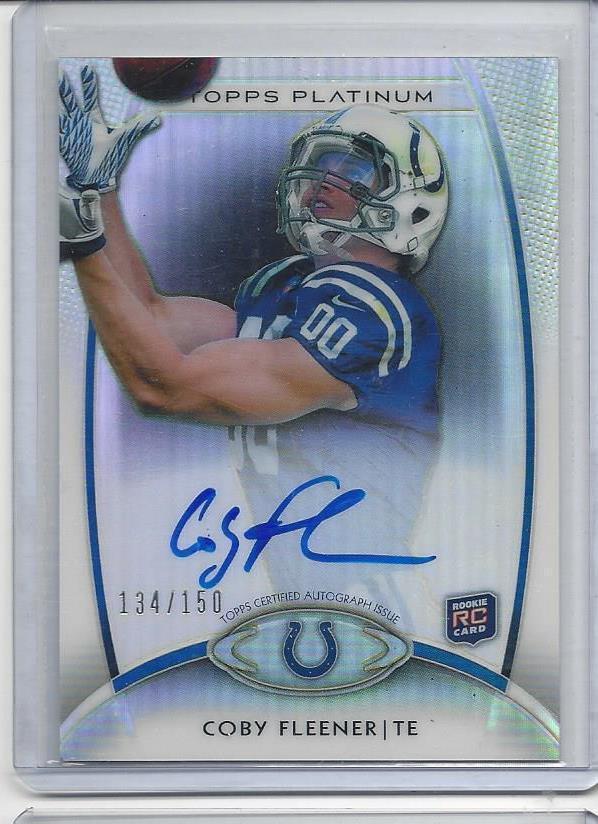 COBY FLEENER 2012 TOPPS PLATINUM BLACK REFRACTOR ON CARD ROOKIE AUTO RC #D /150