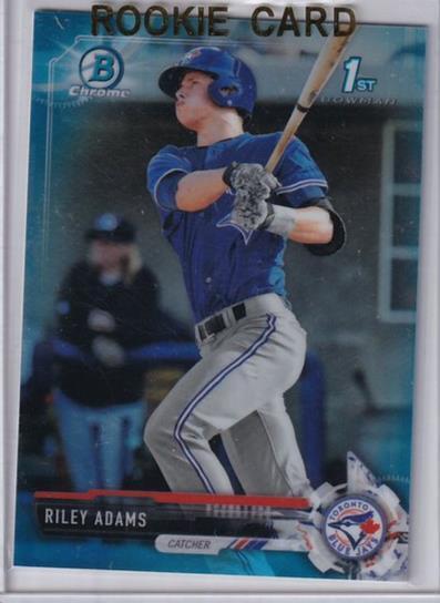 RILEY ADAMS 2017 BOWMAN CHROME SKY BLUE REFRACTOR 1ST PROSPECT #D 276/399