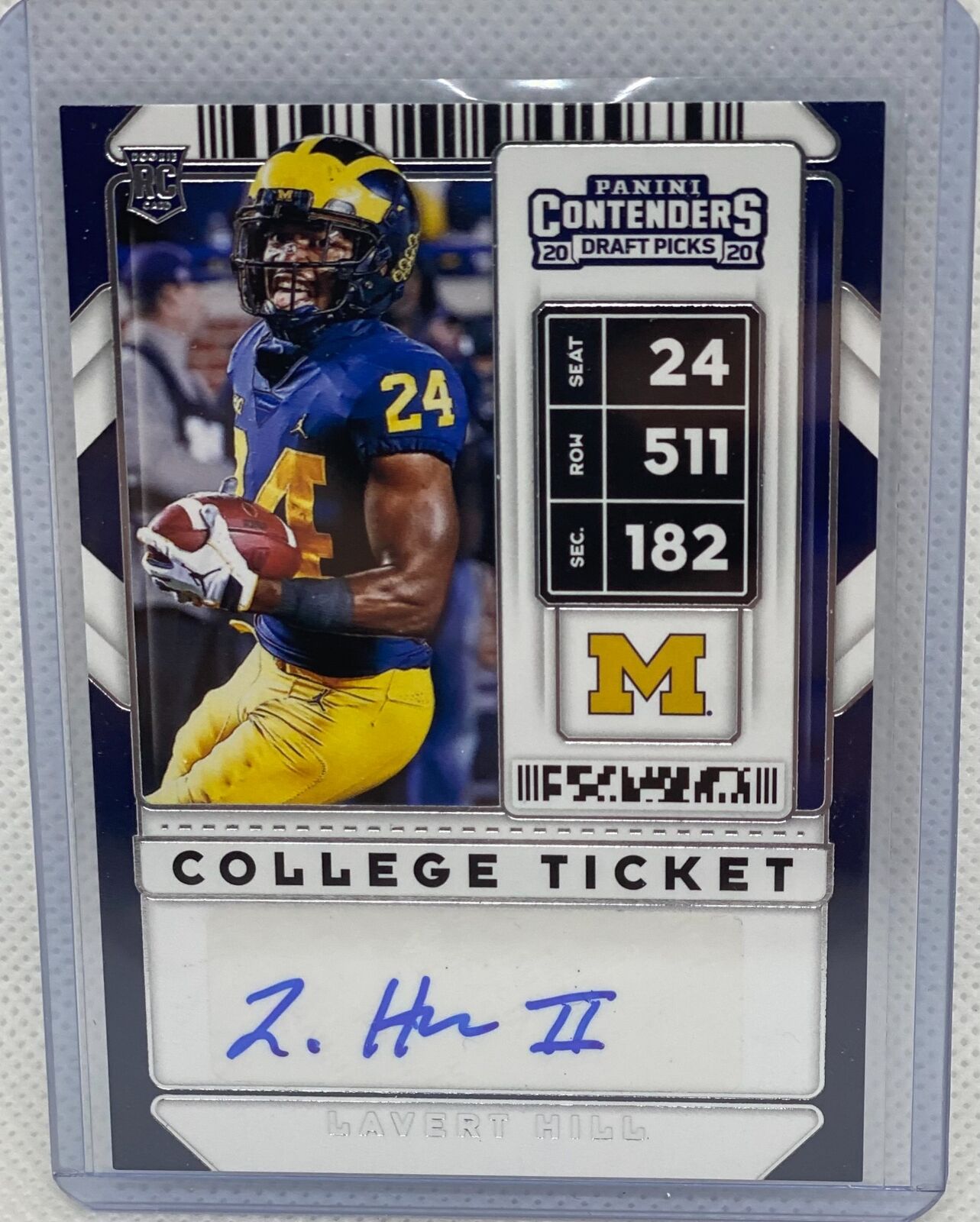 LAVERT HILL 2020 PANINI CONTENDERS DRAFT PICKS COLLEGE TICKET AUTO RC #253