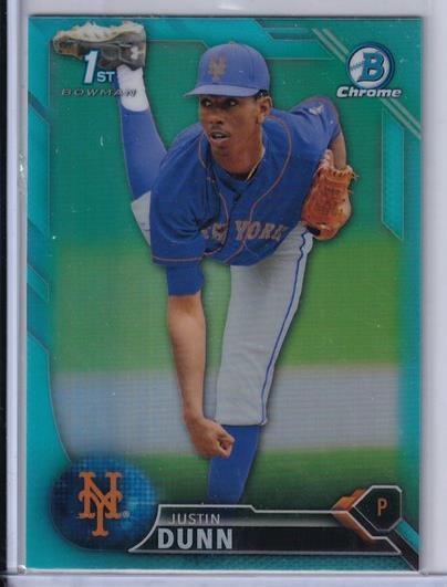 JUSTIN DUNN 2016 BOWMAN CHROME SKY BLUE REFRACTOR 1ST PROSPECT BDC-29