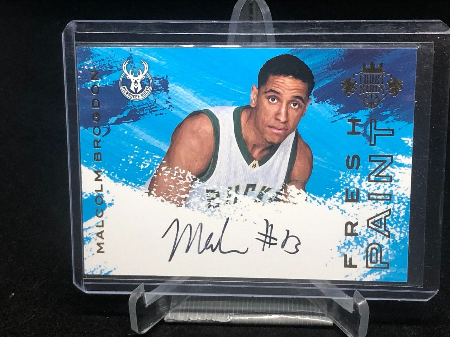 MALCOLM BROGDON 2016-17 COURT KINGS FRESH PAINT ON CARD AUTO RC #D /200