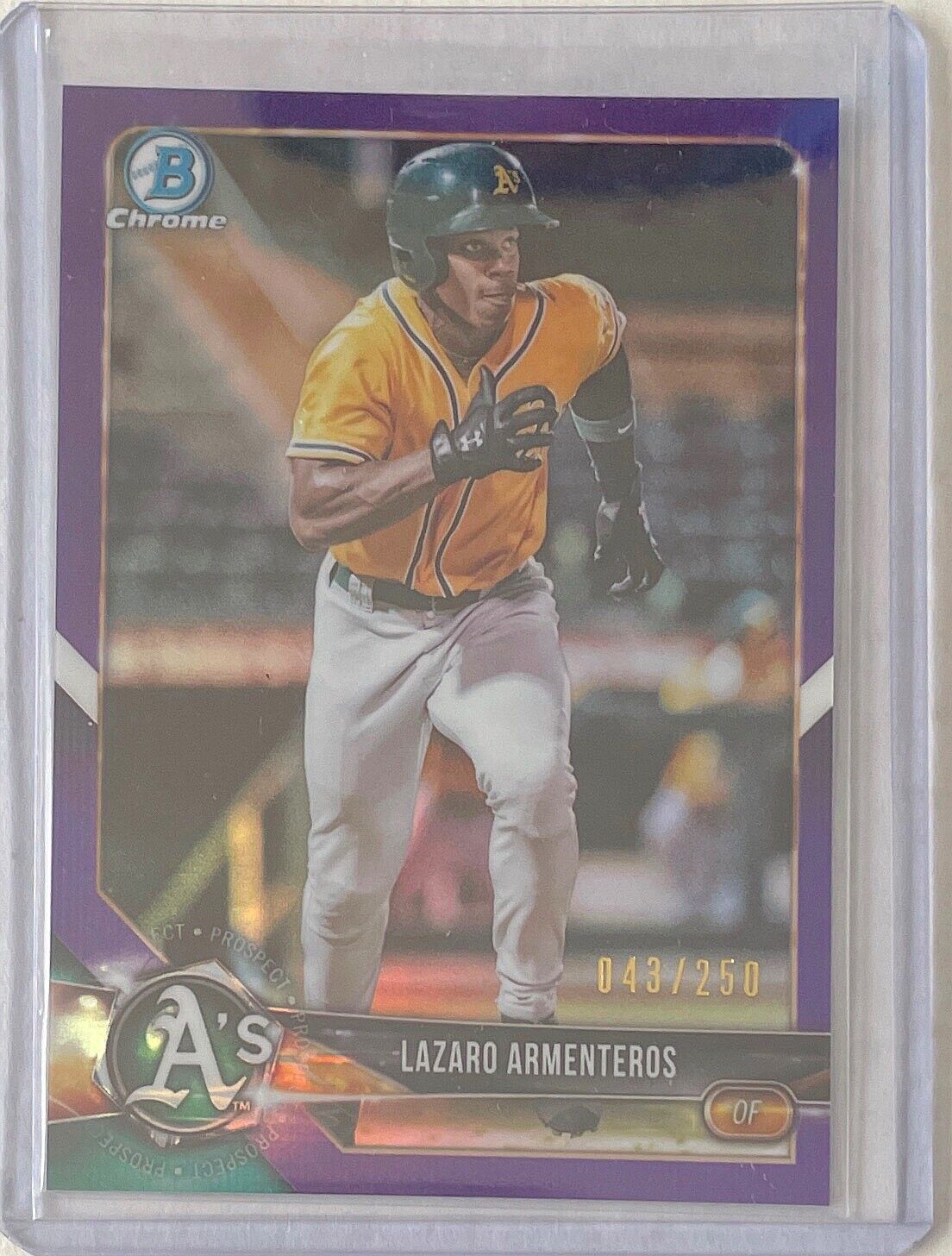 LAZARO ARMENTEROS 2018 BOWMAN CHROME PROSPECT PURPLE REFRACTOR #D 043/250