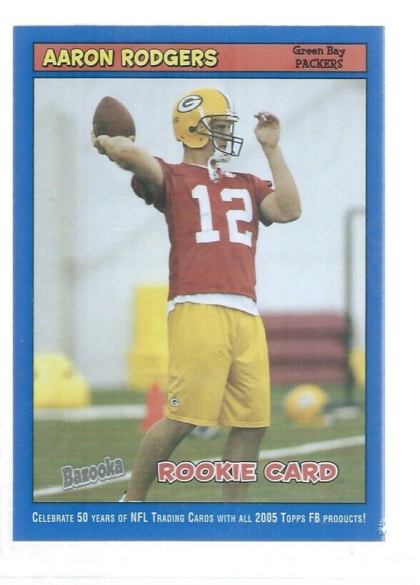 AARON RODGERS 2005 TOPPS BAZOOKA BLUE ROOKIE RC #190