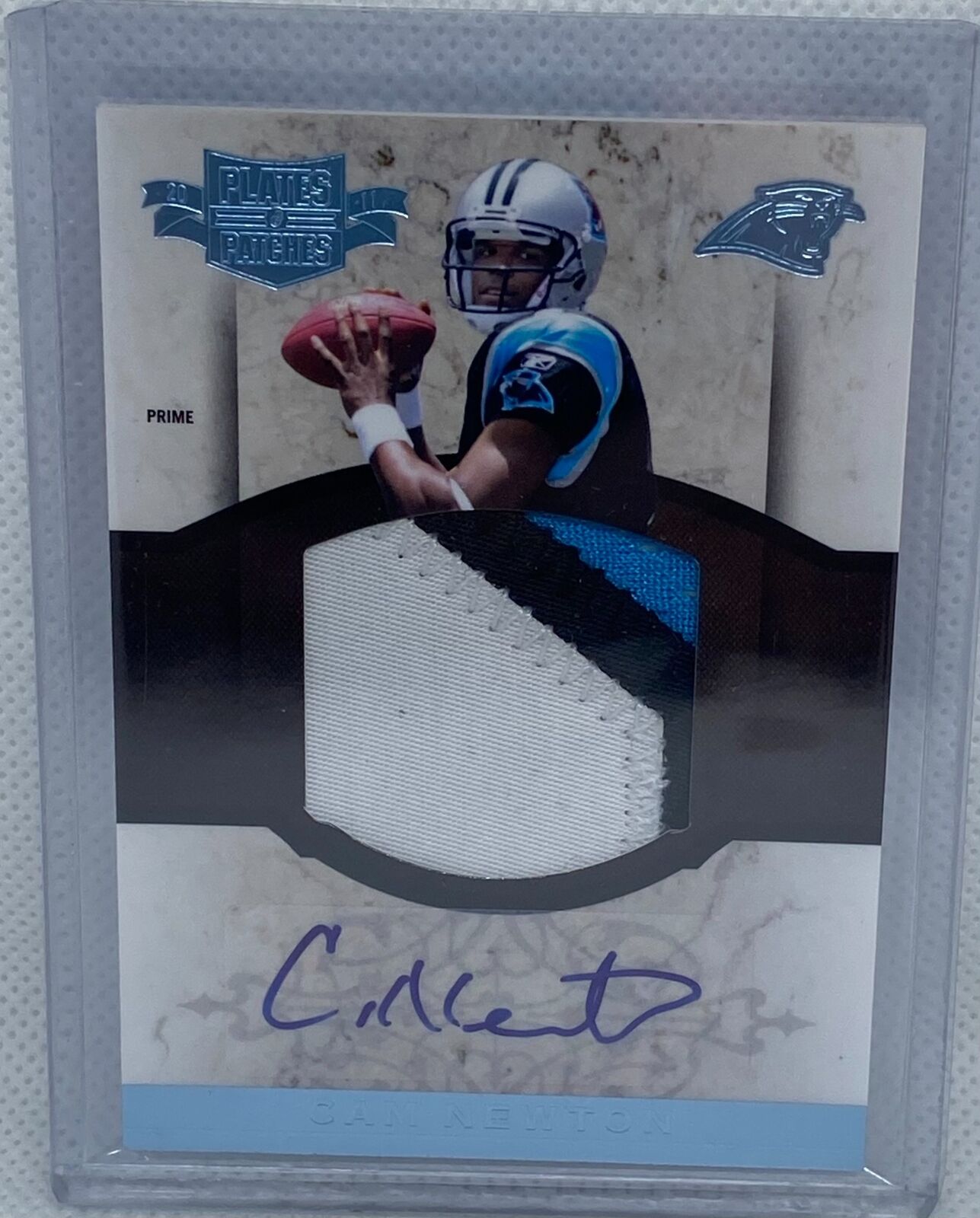 CAM NEWTON 2011 PLATES AND PATCHES PLATINUM JUMBO RPA PATCH AUTO RC #D 11/25