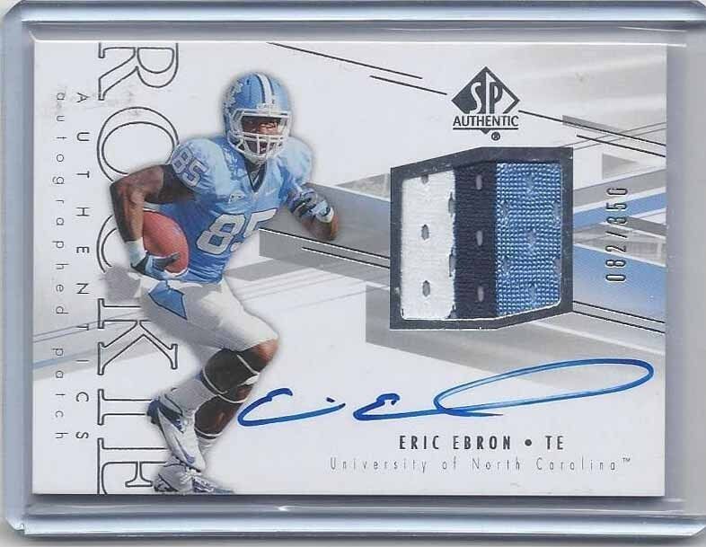 ERIC EBRON 2014 SP AUTHENTIC RPA 3 COLOR NORTH CAROLINA PATCH AUTO RC #D 82/350