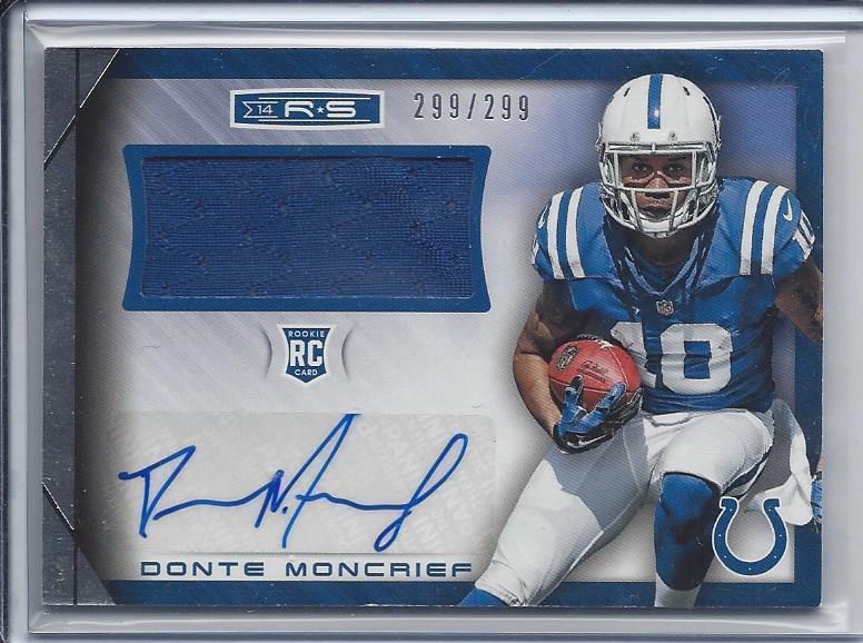 DONTE MONCRIEF 2014 ROOKIES & STARS COLTS ROOKIE JERSEY AUTO RC #D 299/299