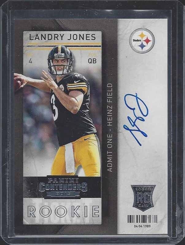LANDRY JONES 2013 PANINI CONTENDERS ROOKIE TICKET STEELERS ON CARD AUTO RC #220