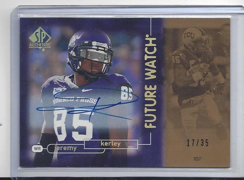 JEREMY KERLEY 2011 SP AUTHENTIC FUTURE WATCH ONCARD LIONS ROOKIE AUTO RC #D 1/35
