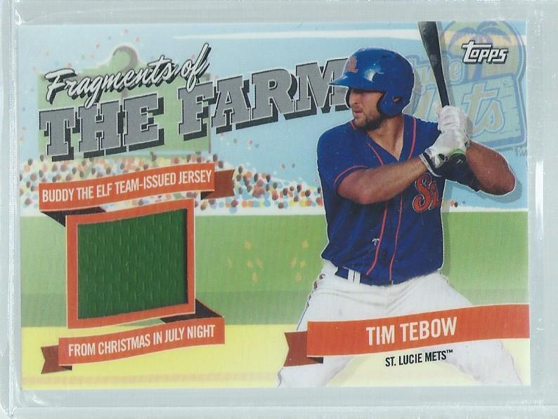 TIM TEBOW 2018 TOPPS PRO DEBUT FRAGMENTS OF THE FARM JERSEY PROSPECT