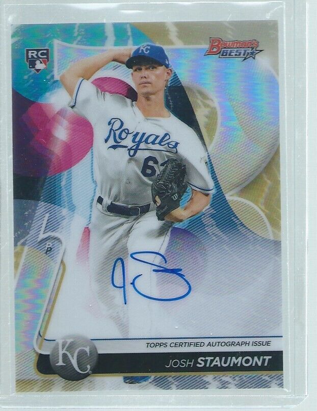 JOSH STAUMONT 2020 BOWMAN'S BEST ON CARD AUTO REFRACTOR ROOKIE RC