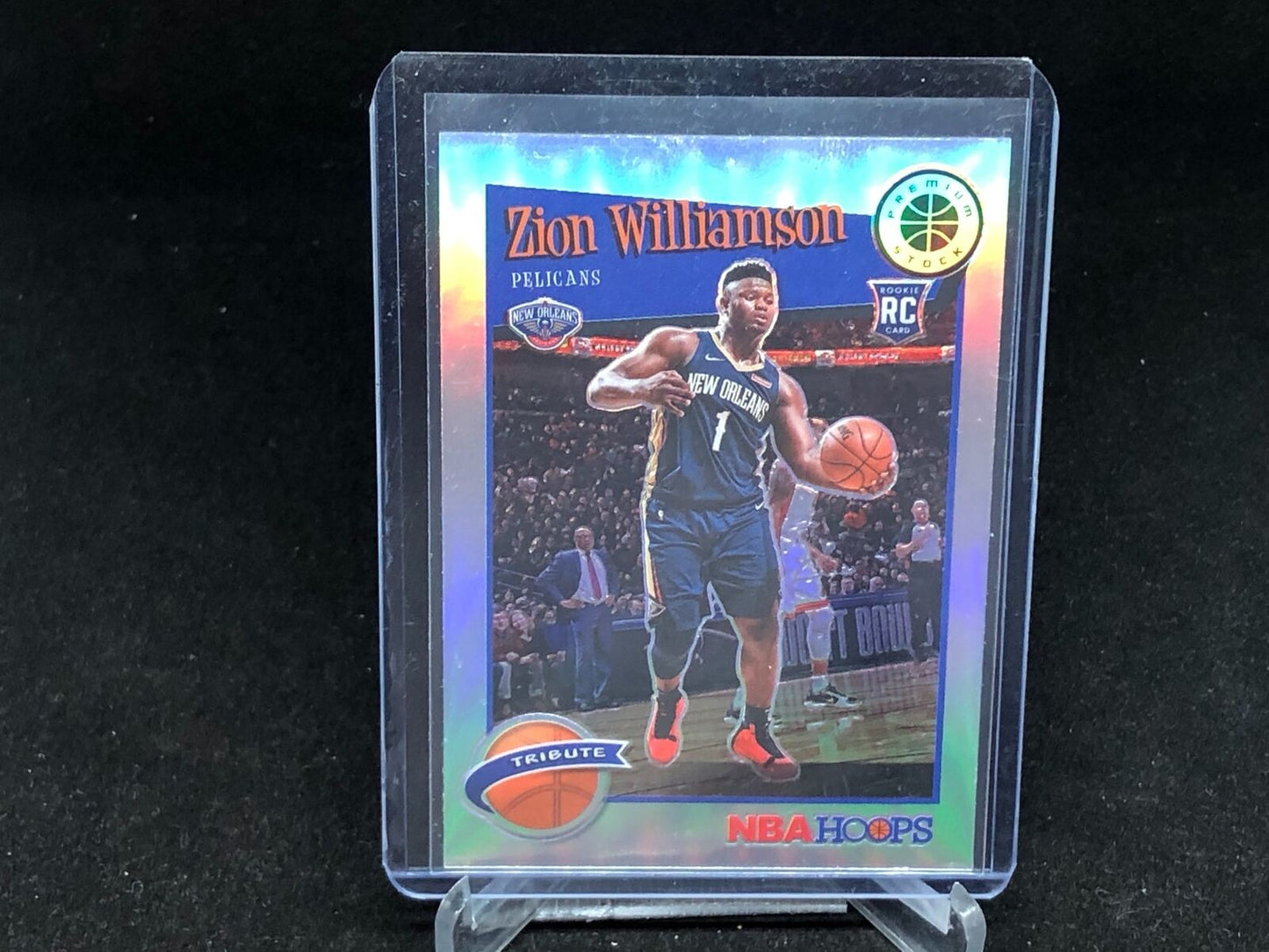 ZION WILLIAMSON 2019-20 PANINI HOOPS PREMIUM STOCK TRIBUTE SILVER PRIZM RC # 296