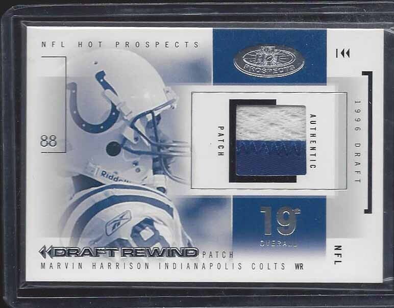 MARVIN HARRISON 2004 HOT PROSPECTS DRAFT REWIND 2 COLOR PATCH #D 13/29