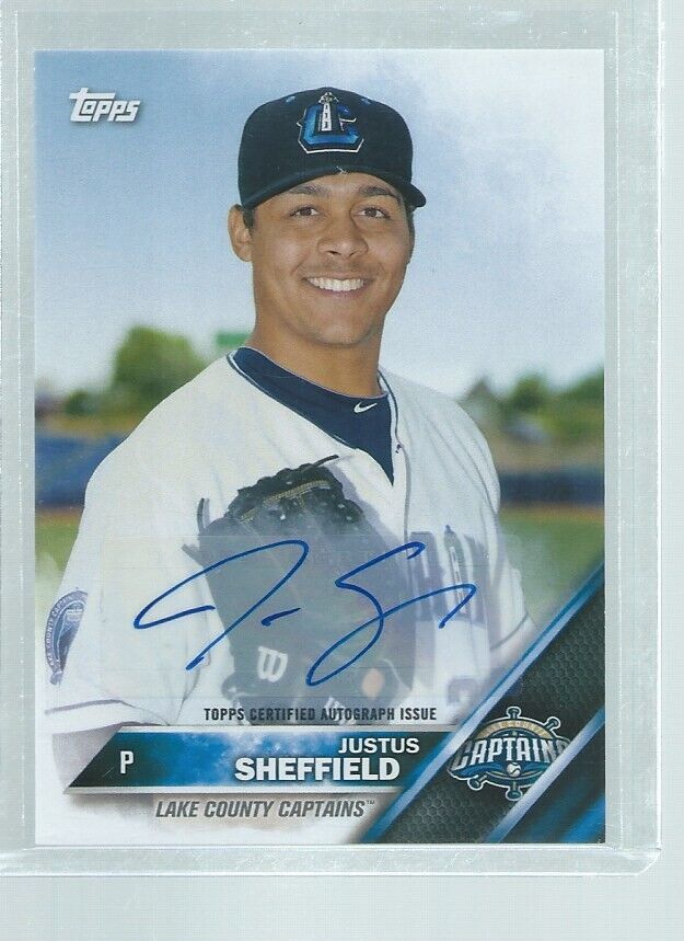 JUSTUS SHEFFIELD 2016 TOPPS PRO DEBUT AUTO PROSPECT #101