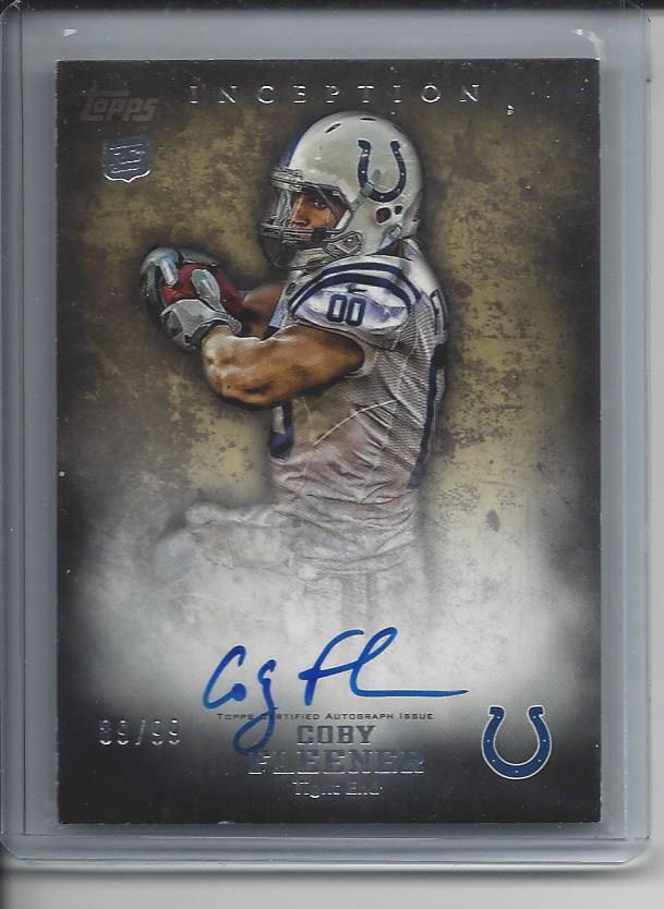 COBY FLEENER 2012 TOPPS INCEPTION COLTS SAINTS GOLD ROOKIE ON CARD AUTO RC /99