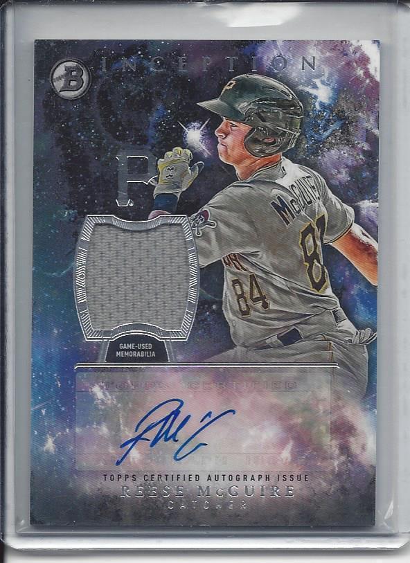 REESE MCGUIRE 2016 BOWMAN INCEPTION PIRATES PROSPECT JERSEY AUTO