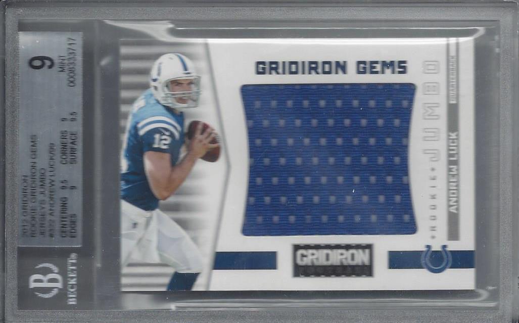 ANDREW LUCK 2012 GRIDIRON GEMS JUMBO JERSEY RC /99 BGS 9 (ONLY .5 AWAY FROM 9.5)