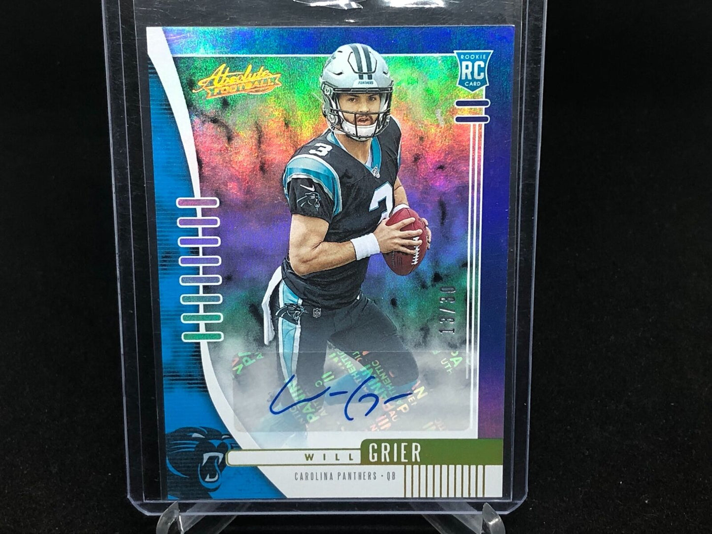 WILL GRIER 2019 PANINI ABSOLUTE BLUE AUTO RC #D 13/30