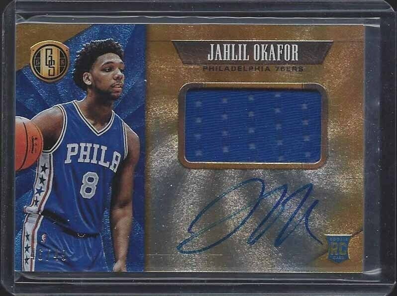 JAHLIL OKAFOR 2015-16 GOLD STANDARD ROOKIE JERSEY ON CARD AUTO #D 46/49