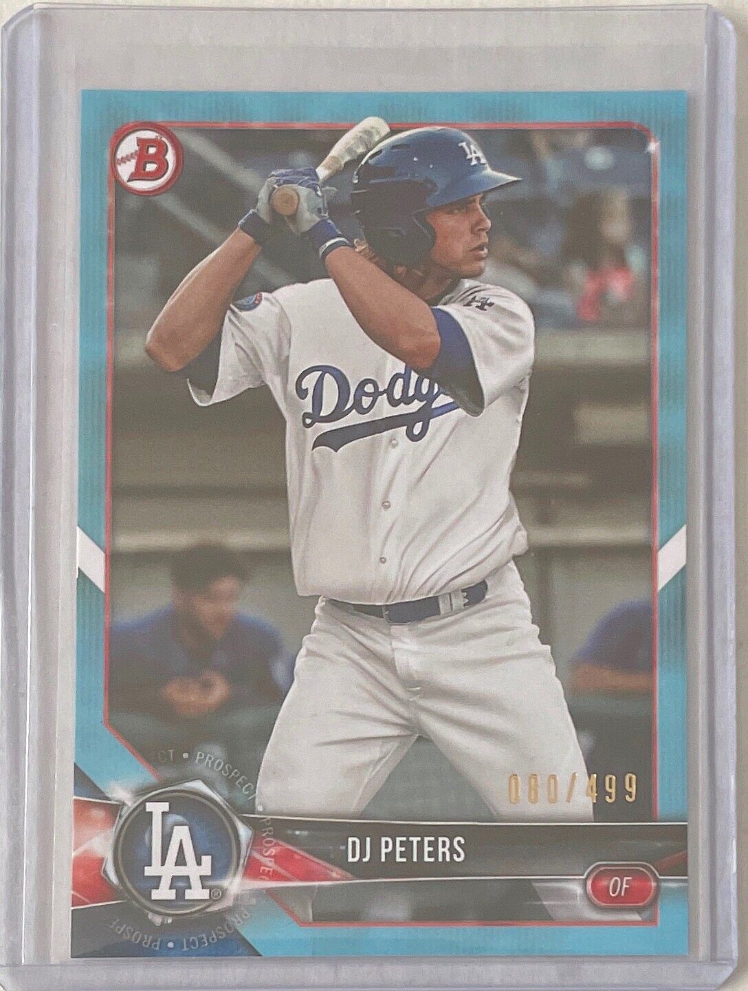 DJ PETERS 2018 BOWMAN PAPER PROSPECT SKY BLUE #D 080/499