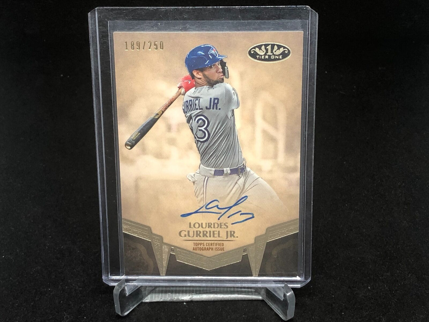 LOURDES GURRIEL JR 2019 TOPPS TIER ONE BREAKOUT ON CARD AUTO #D 189/250