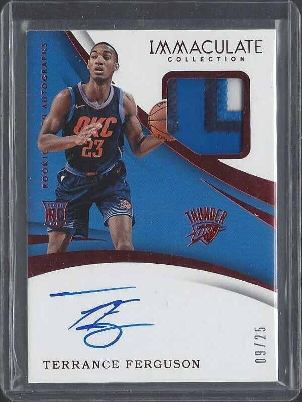 TERRANCE FERGUSON 2017-18 IMMACULATE FIRST OFF THE LINE RED PATCH AUTO RC #D /25