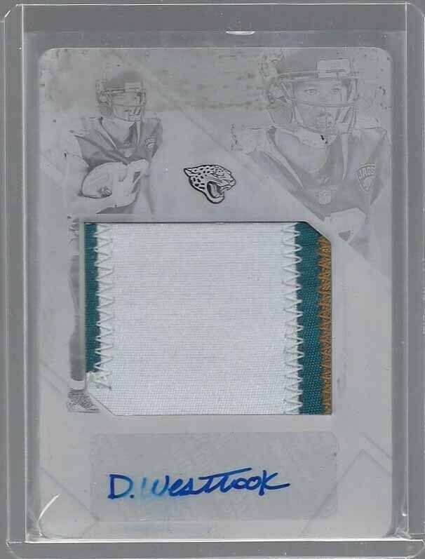 DEDE WESTBROOK 2017 PANINI XR JUMBO RPA BLACK PRINTING PLATE PATCH AUTO RC 1/1