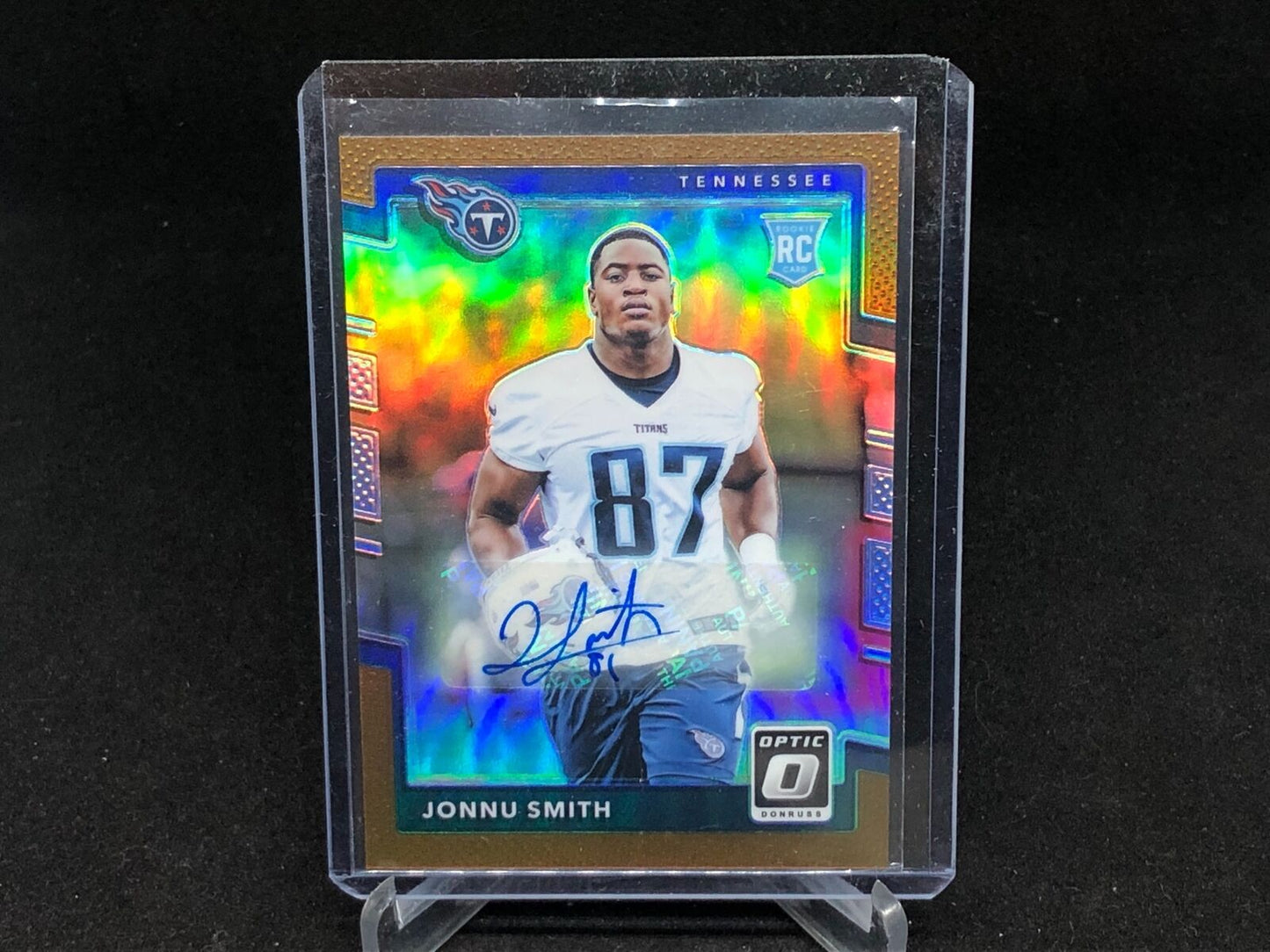 JONNU SMITH 2017 PANINI DONRUSS OPTIC BRONZE HOLO AUTO RC # 124