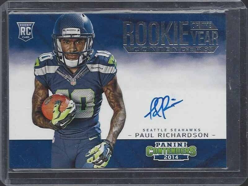 PAUL RICHARDSON 2014 CONTENDERS ROOKIE OF THE YEAR CONTENDERS ON CARD AUTO RC