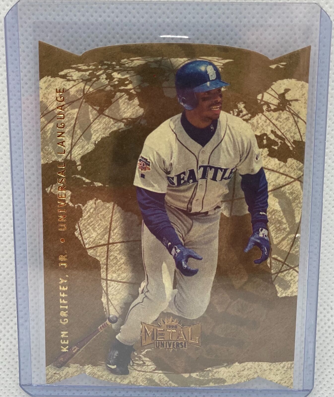 KEN GRIFFEY JR 1998 FLEER METAL UNIVERSE UNIVERSAL LANGUAGE DIE CUT #1