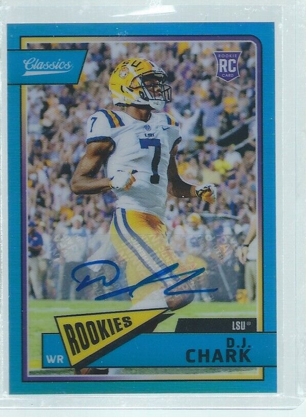 DJ CHARK 2018 PANINI CLASSICS OPTICHROME ROOKIES AUTO BLUE RC #D 5/5