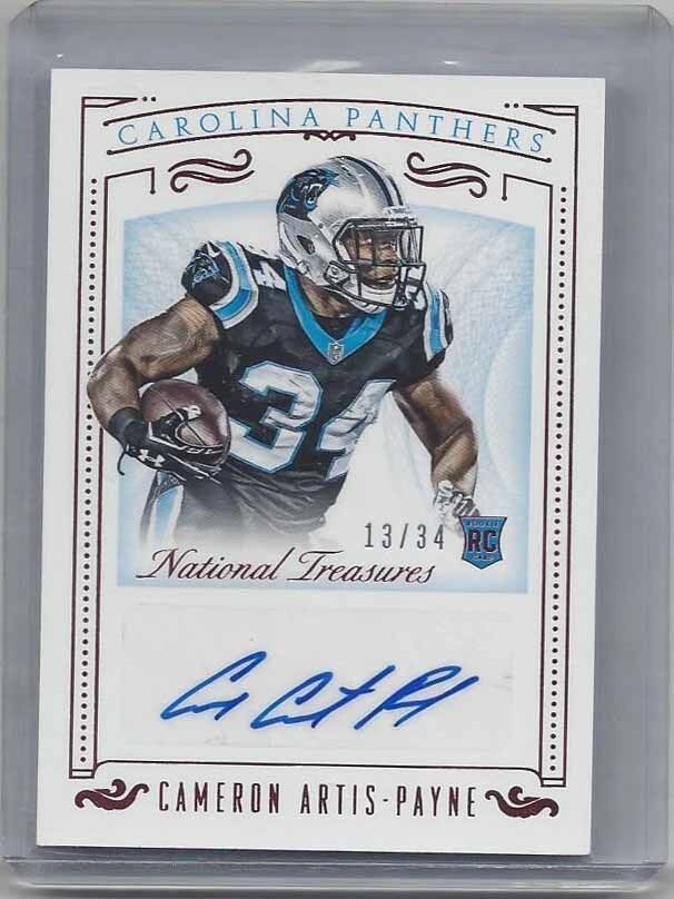 CAMERON ARTIS PAYNE 2015 NATIONAL TREASURES RED JERSEY NUMBER ROOKIE AUTO RC /34