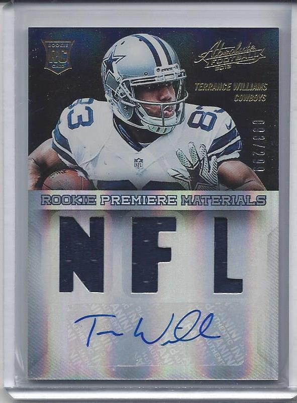 TERRANCE WILLIAMS 2013 ABSOLUTE RPM COWBOYS TRIPLE JERSEY AUTO RC #D 93/299
