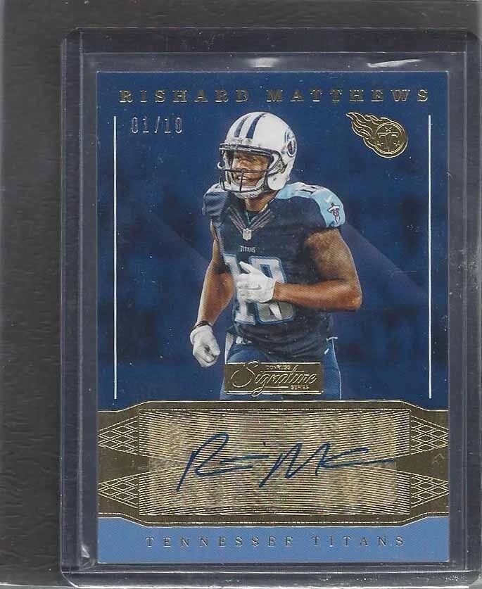 RISHARD MATTHEWS 2016 DONRUSS SIGNATURE SERIES TITANS GOLD AUTO #D 1/10
