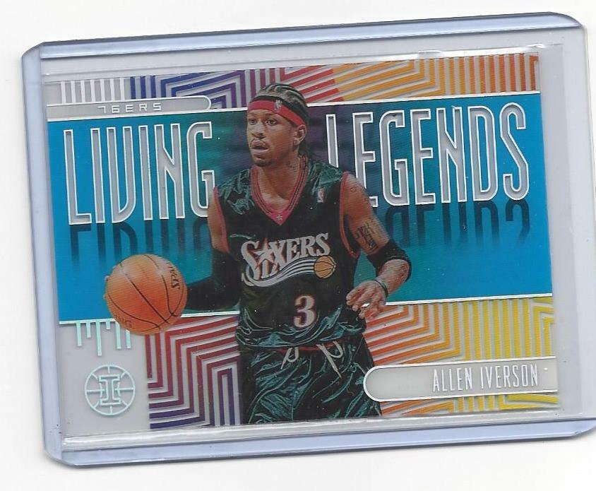 ALLEN IVERSON 2019-20 PANINI ILLUSIONS LIVING LEGENDS AQUA TEAL ACETATE SSP #18