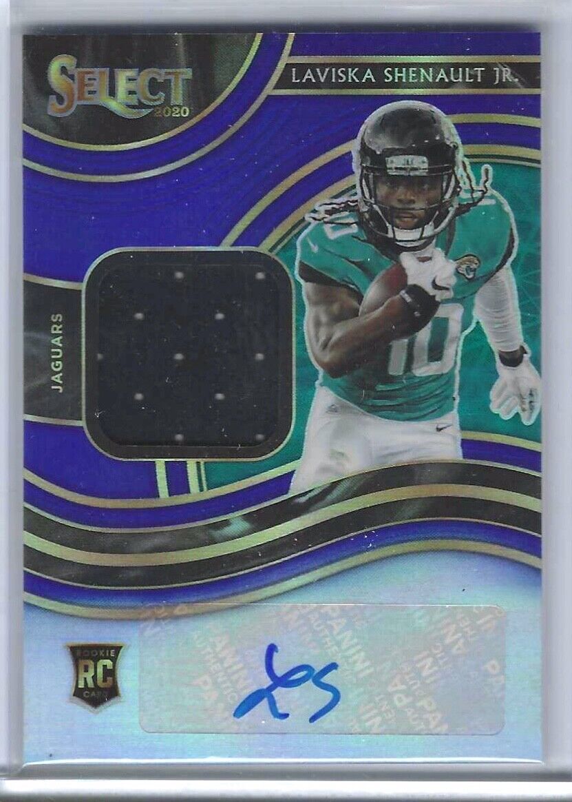 LAVISKA SHENAULT JR 2020 PANINI SELECT BLUE PRIZM ROOKIE PATCH AUTO RC #D /75