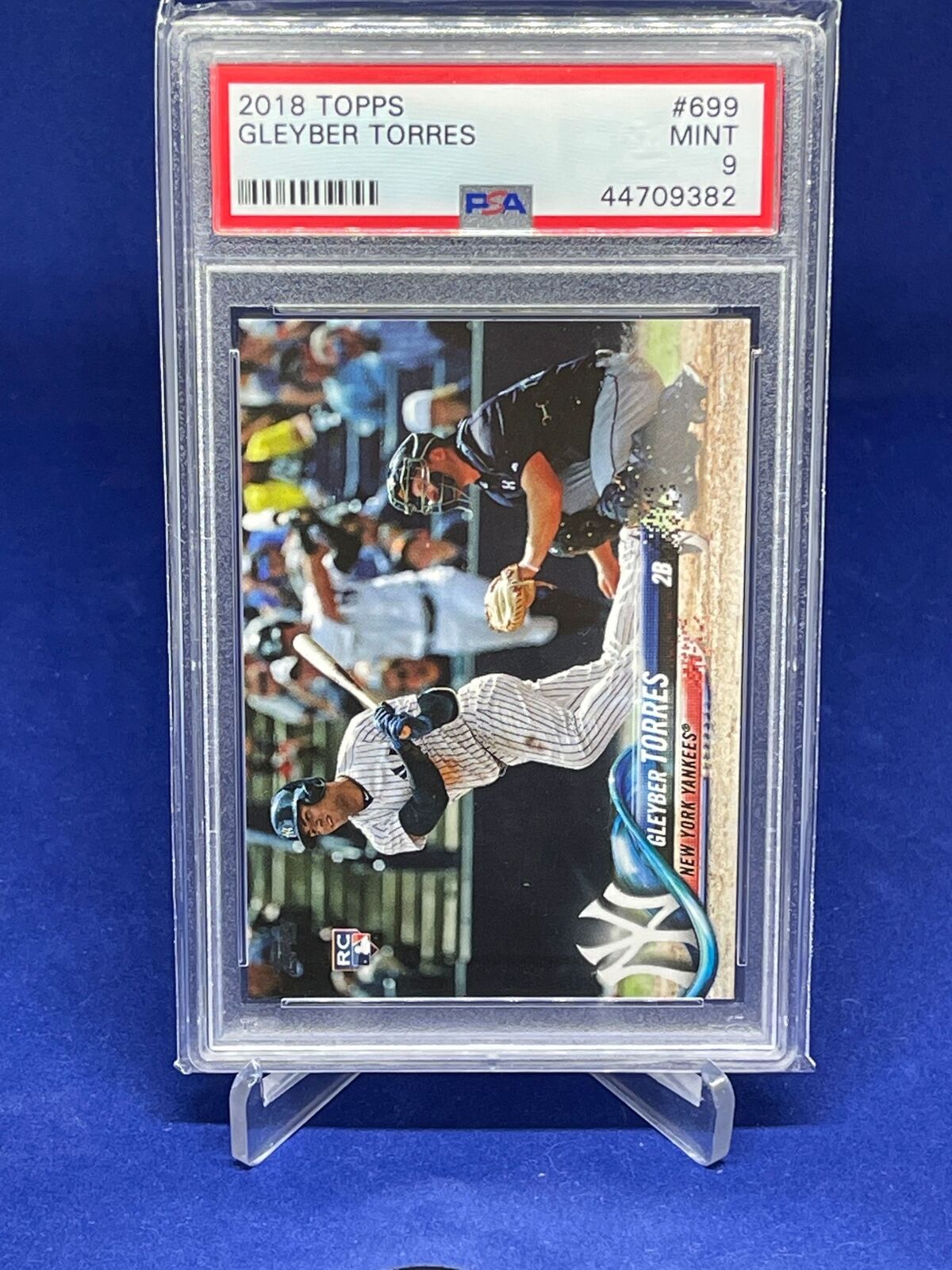 GLEYBER TORRES 2018 TOPPS SERIES 2 SP PHOTO VARIATION ROOKIE RC #699 PSA 9 MINT