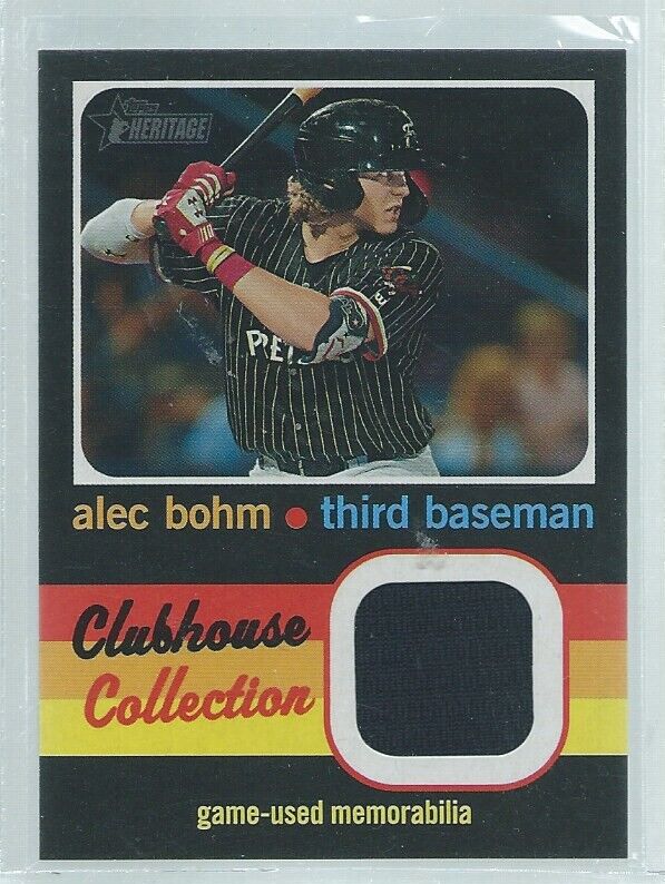 ALEC BOHM 2020 TOPPS HERITAGE CLUBHOUSE COLLECTION JERSEY PROSPECT