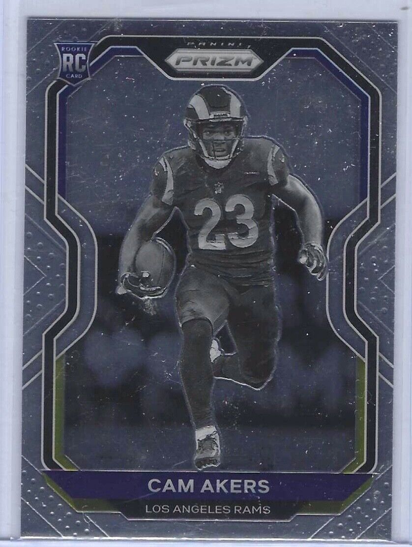 CAM AKERS 2020 PANINI PRIZM NEGATIVE BLACK & WHITE SP VARIATION RC #376
